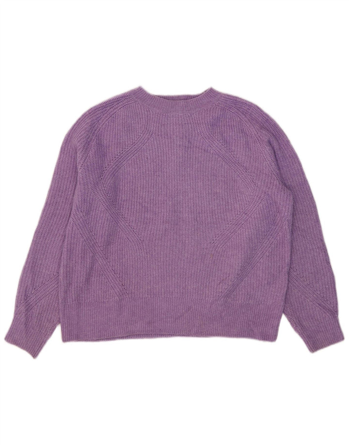 Maglione maglione girocollo da donna Marks & Spencer UK 14 Acrilico viola medio