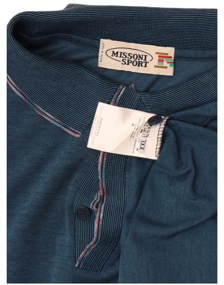 Polo da uomo Missoni Sport 2XL in cotone blu