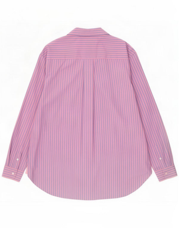 Crew Clothing Camicia comoda da donna UK 16 Large Pink gessato in cotone