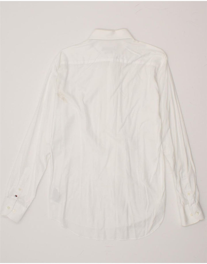 TOMMY HILFIGER Mens Shirt Size 39 15 1/2 Medium White Cotton Vintage Tommy Hilfiger and Second-Hand Tommy Hilfiger from Messina Hembry 