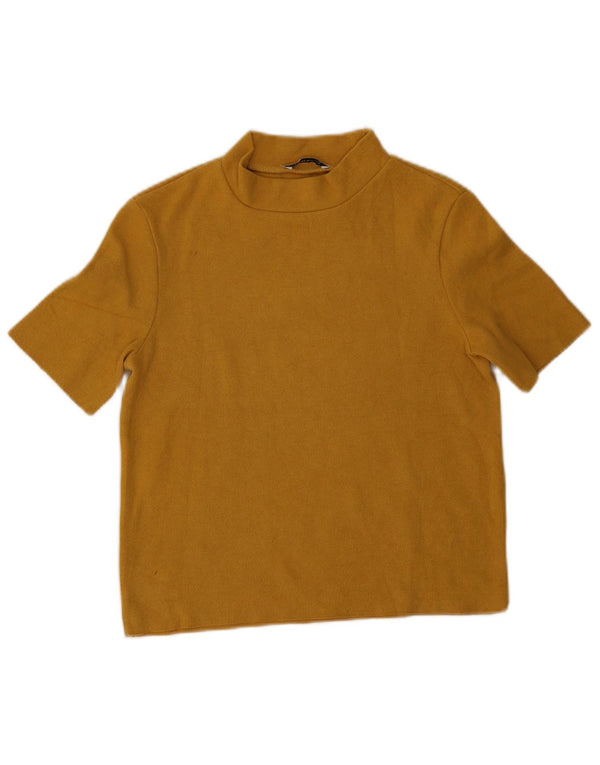 T-shirt corta da donna Zara UK 10 piccola gialla
