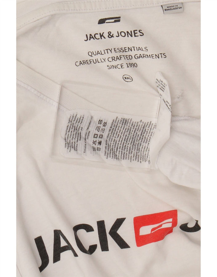 JACK & JONES T-shirt grafica da uomo 2XL bianca in cotone
