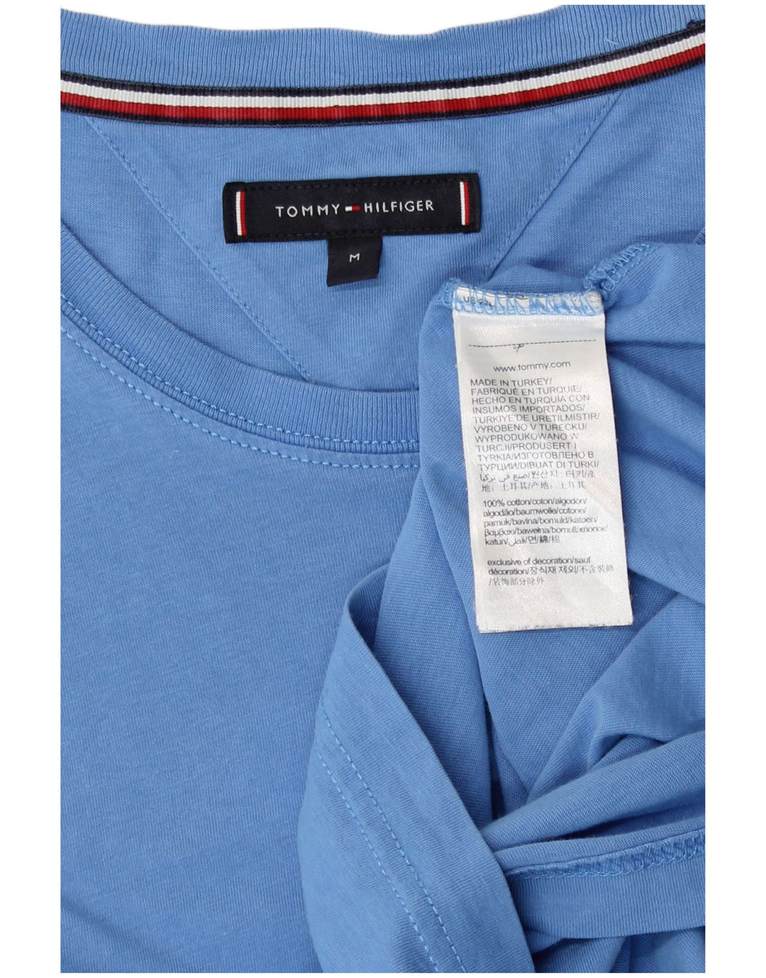 T-shirt da uomo Tommy Hilfiger Top in cotone blu medio