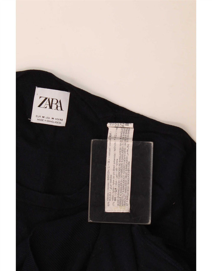 Maglione Zara da uomo girocollo in viscosa blu navy medio