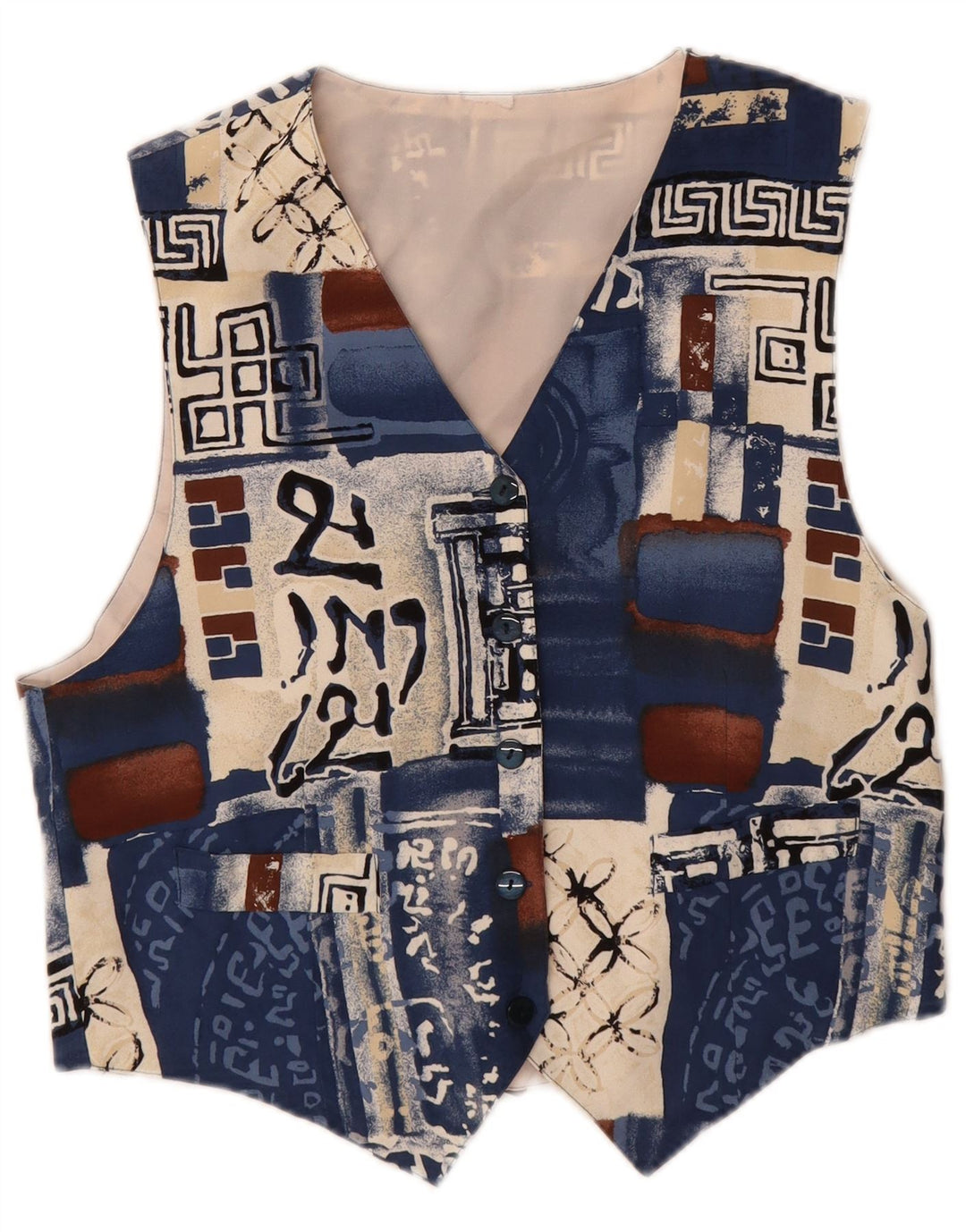 Gilet da donna VINTAGE UK 12 Patchwork medio multicolore