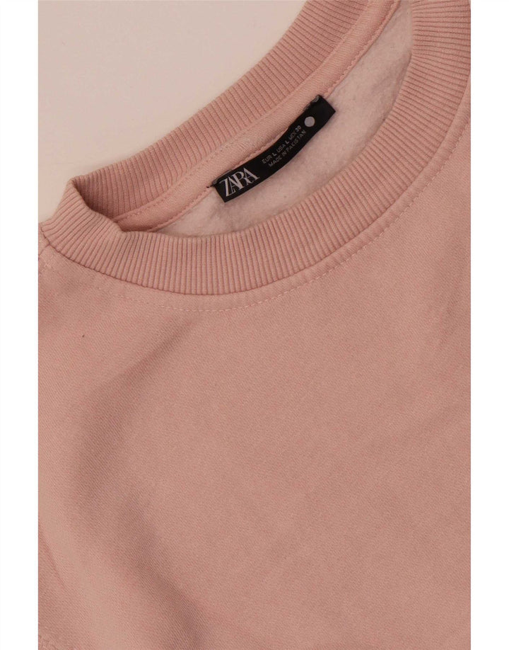 Felpa Zara Donna Maglione UK 16 Large Rosa