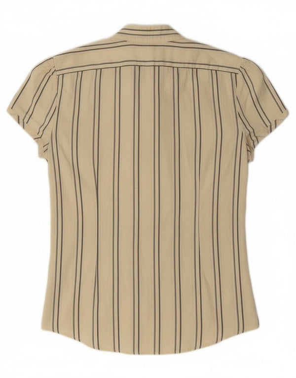 Camicetta a maniche corte da donna Zara UK 12 Cotone a righe gialle medie