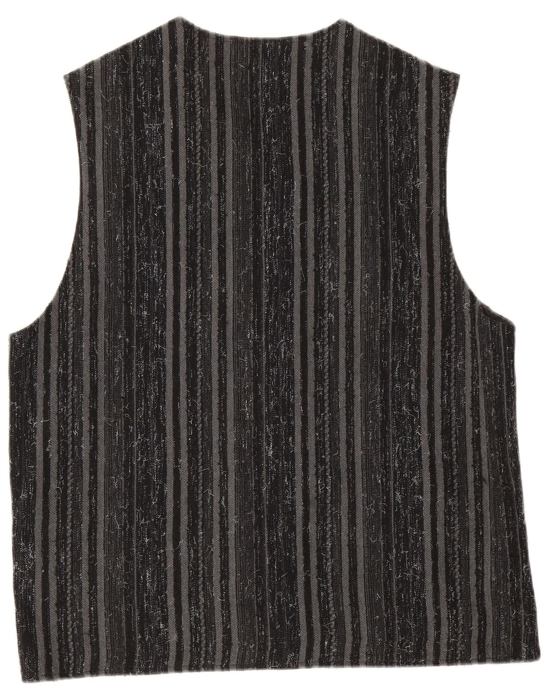 Gilet vintage da uomo in poliestere a righe nere medie