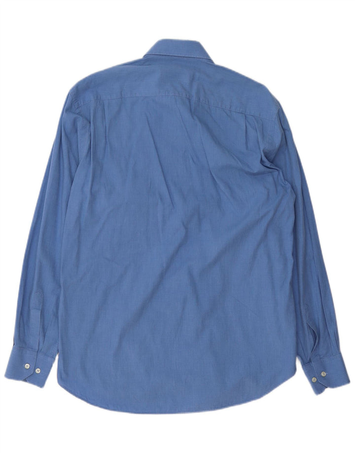 Camicia Chemise da Uomo Valentino Taglia 38 15 Cotone Blu Medio