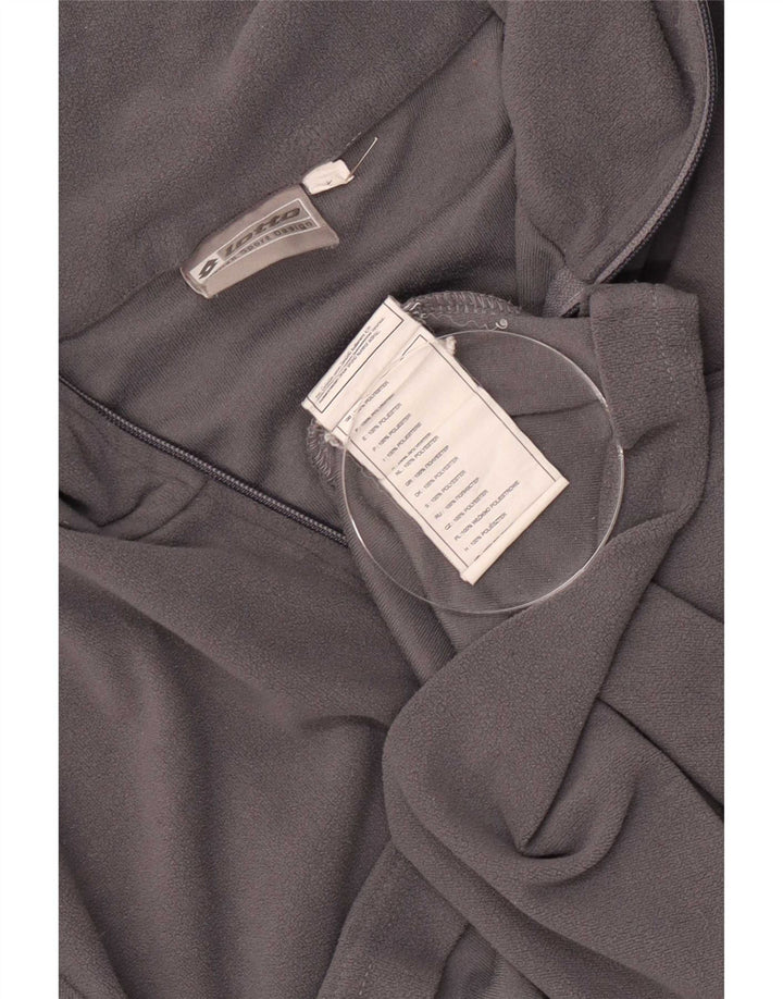 Maglione in pile da uomo Lotto con zip e collo grande in poliestere grigio