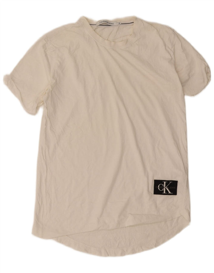 T-shirt da uomo Calvin Klein Top in cotone bianco medio