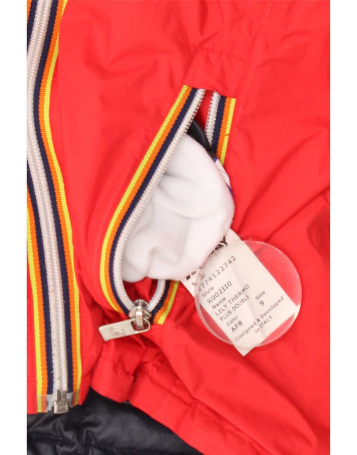 Giacca imbottita reversibile con cappuccio da donna K-Way UK 10 Small Blu Navy