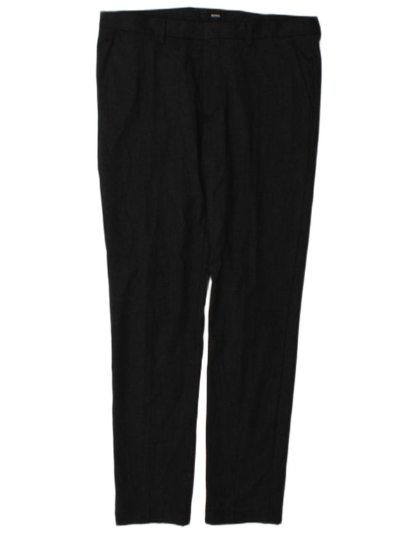 Pantaloni chino slim da uomo Hugo Boss EU 50 Large W34 L32 poliestere grigio