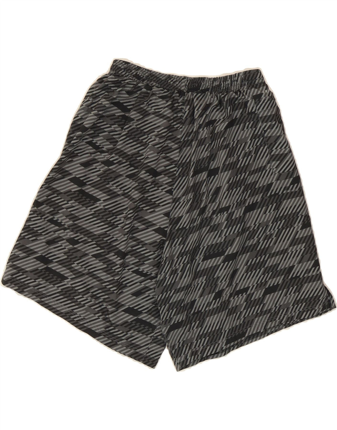 NIKE Womens Dri Fit Sport Shorts UK 12 Medium Grey Geometric Vintage Nike and Second-Hand Nike from Messina Hembry 