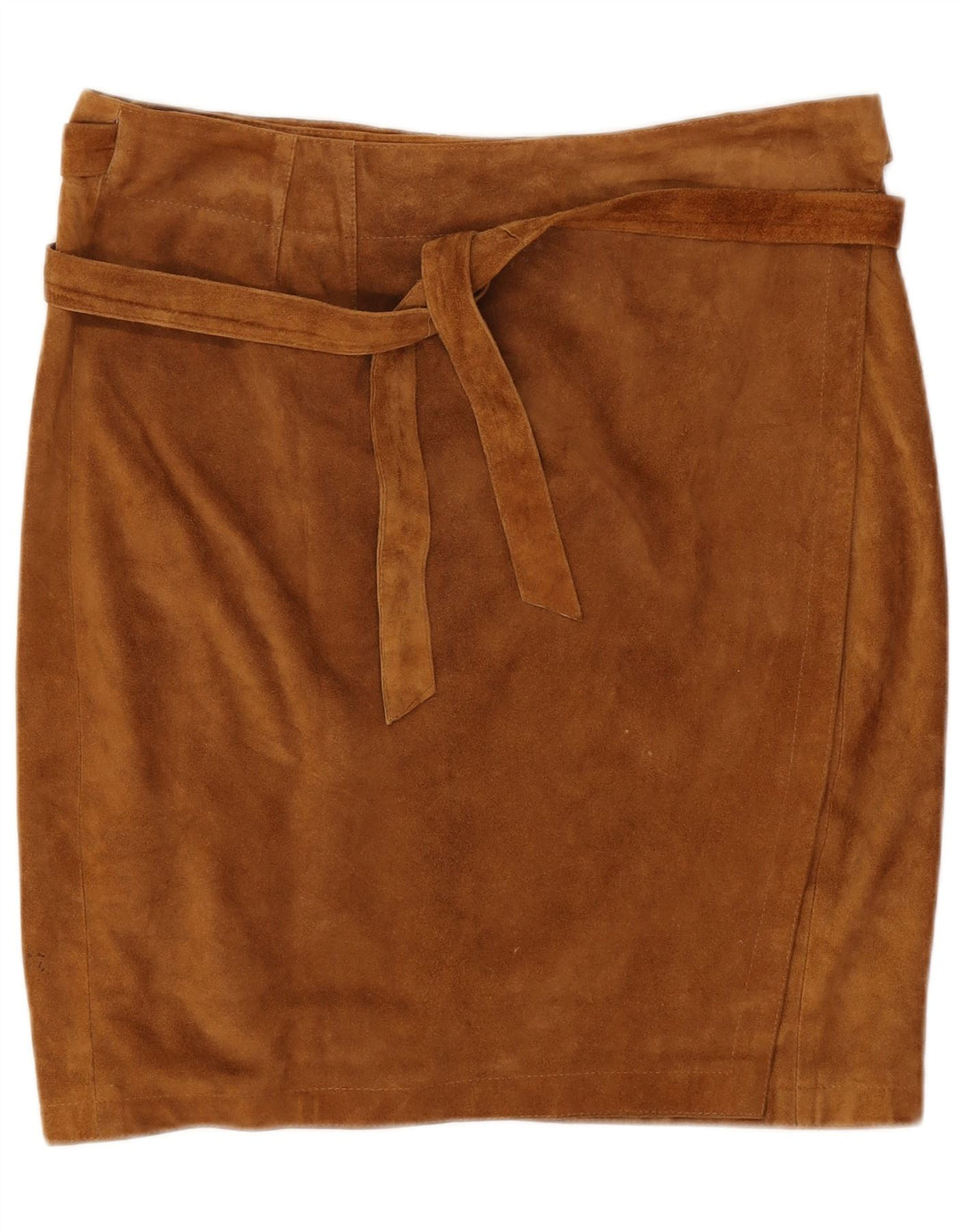 Gonna avvolgente in pelle scamosciata da donna Bottega W30 Marrone medio