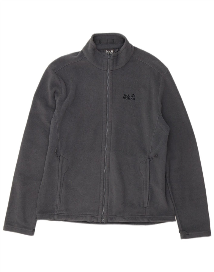 JACK WOLFSKIN Giacca in pile da uomo UK 40 Large Grigio Poliestere