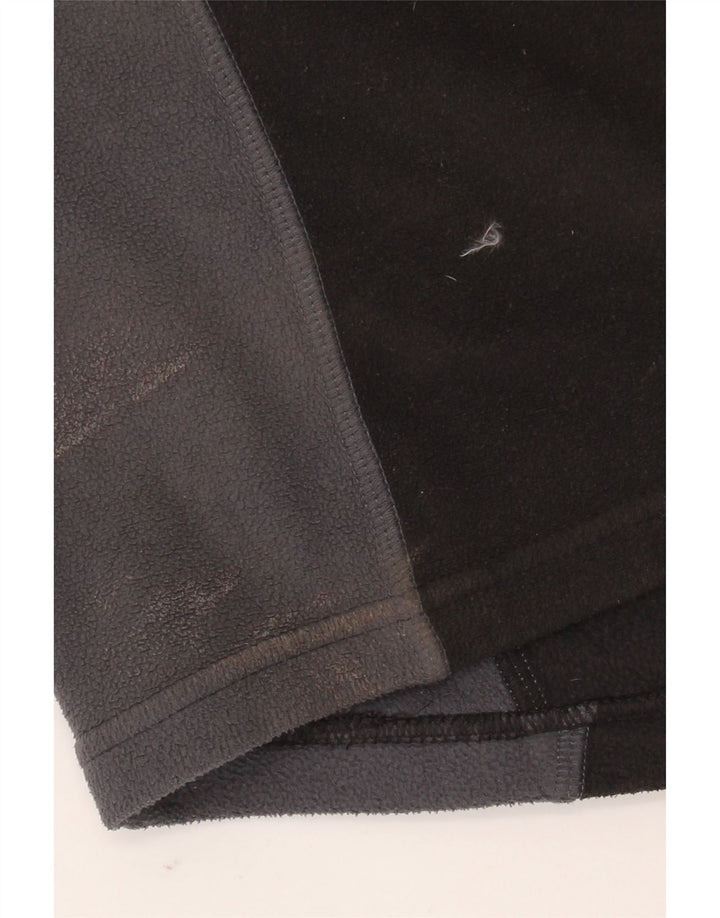BERGHAUS Maglione in pile da uomo con zip e collo, grande, in poliestere color block nero