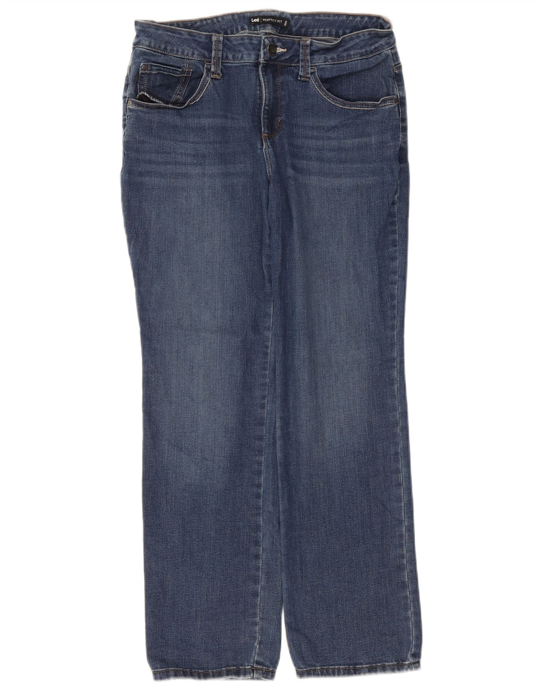 Jeans dritti Lee da donna vestibilità perfetta US 8 medio W30 L29 cotone blu