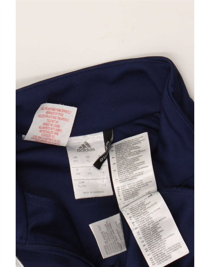 Top della tuta pullover Adidas Climalite da ragazzo 13-14 anni XL Blu navy