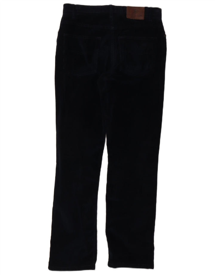 MARKS & SPENCER Pantaloni dritti da uomo in velluto a coste W32 L31 cotone blu navy