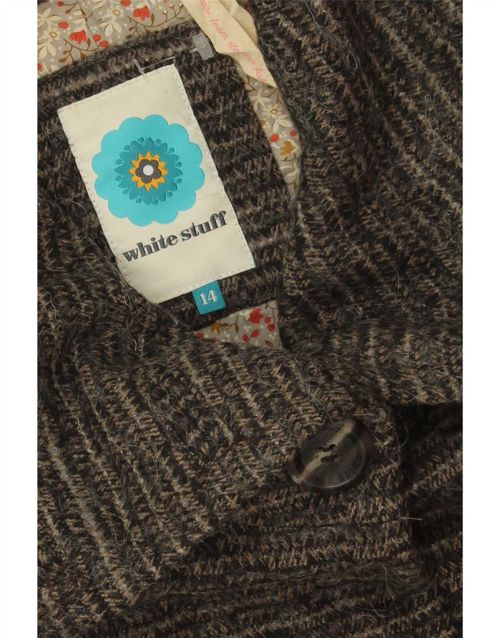 Cappotto da donna White Stuff UK 14 Poliestere a righe grandi grigie