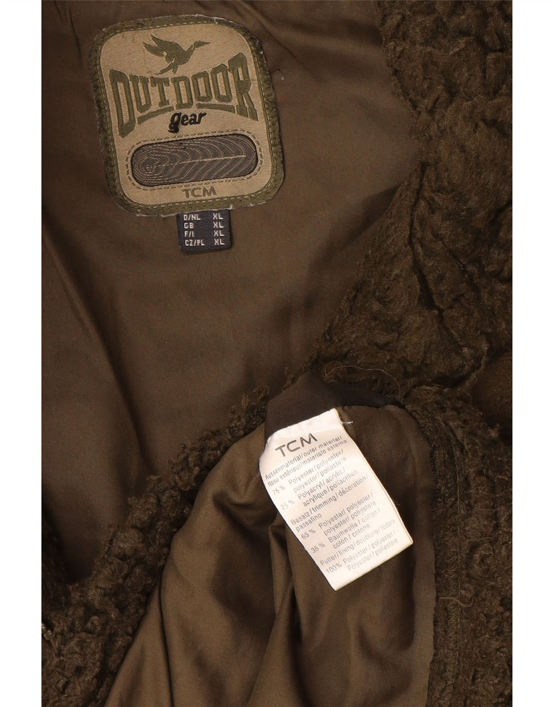 Giacca in pile da uomo TCM UK 42 XL Poliestere kaki