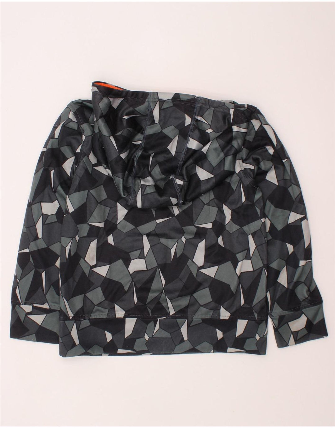 Felpa con cappuccio da bambino PUMA 7-8 anni Small in poliestere geometrico grigio