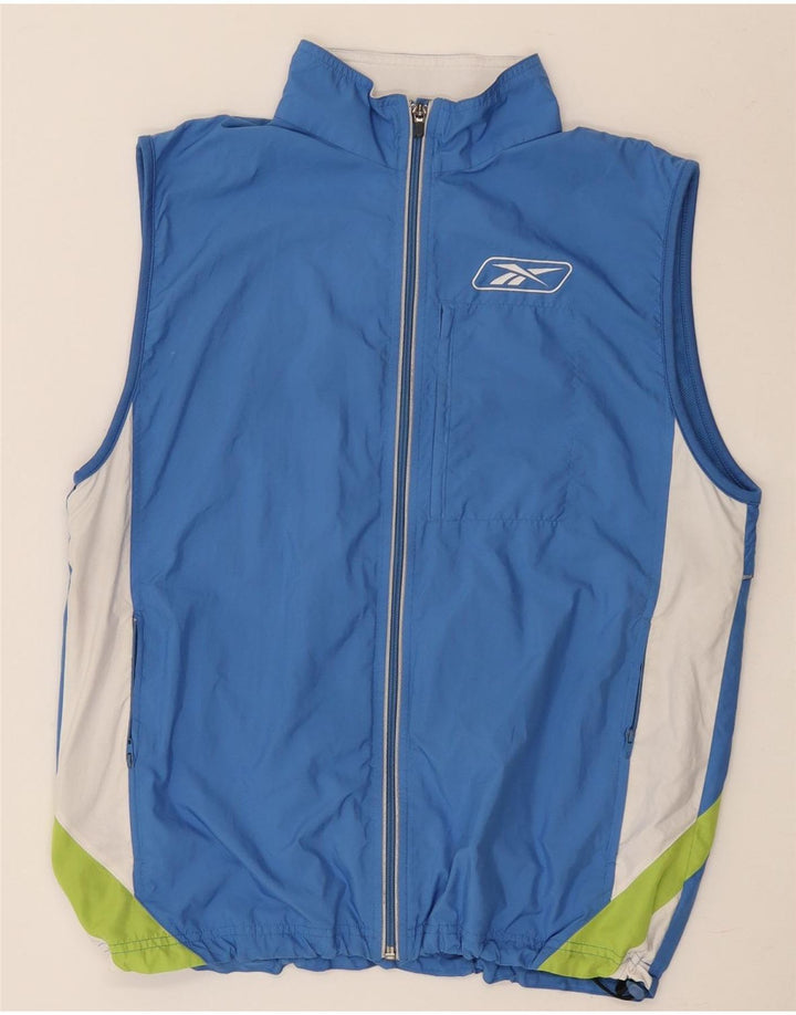 Gilet da uomo Reebok UK 38 poliestere color block blu medio