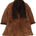 Cappotto in shearling vintage da donna dal taglio ampio IT 44 Shearling marrone medio invernale