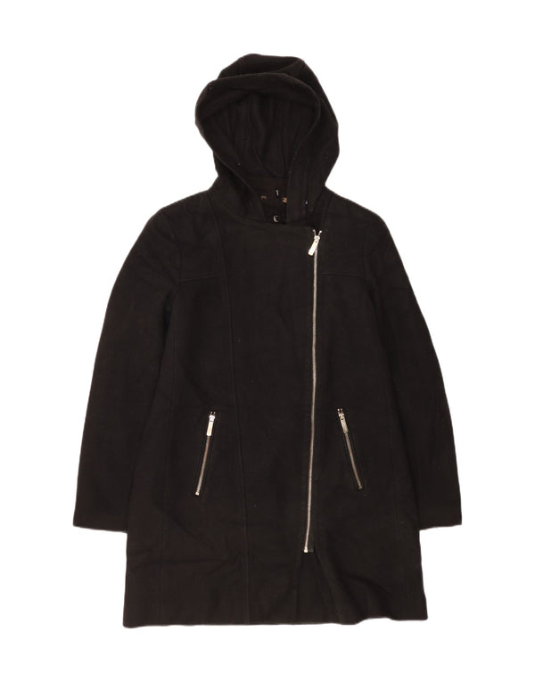 Cappotto con cappuccio da donna Calvin Klein UK 16 grande lana nera