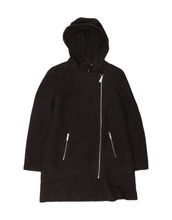 Cappotto con cappuccio da donna Calvin Klein UK 16 grande lana nera