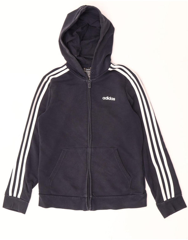 Maglione con cappuccio e zip da donna Adidas UK 12/14 Cotone blu navy medio
