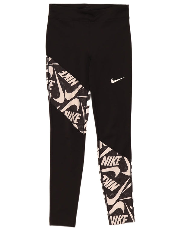 Leggings Nike Dri Fit Graphic per ragazze 13-14 anni XL neri