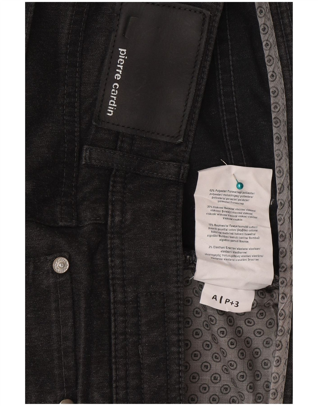 Jeans dritti da uomo Pierre Cardin W36 L34 poliestere grigio