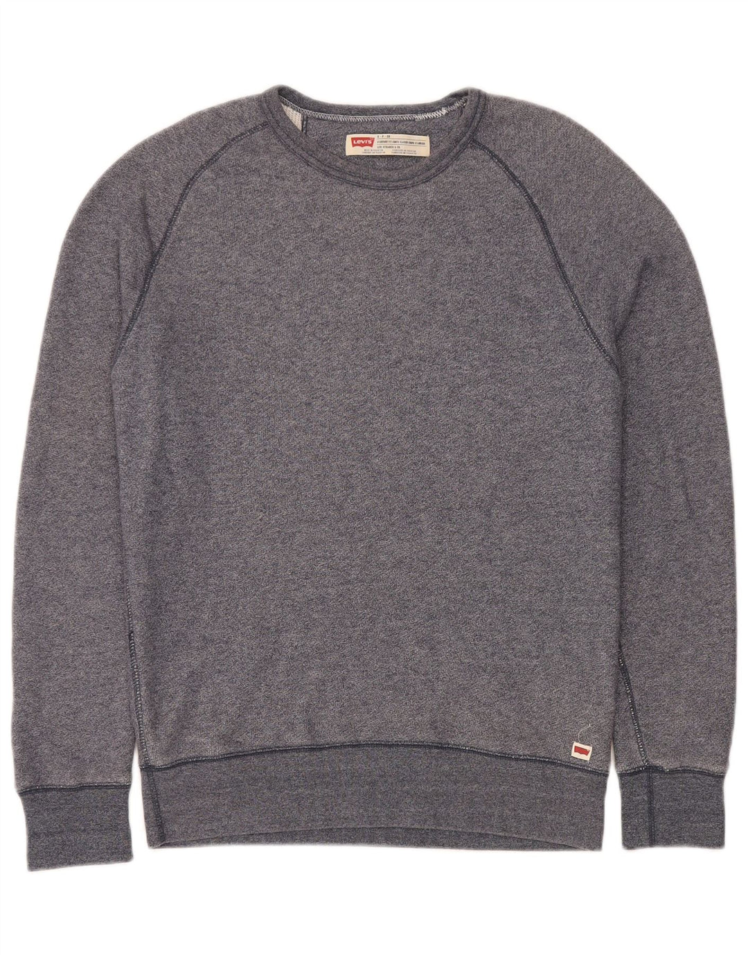 Levi's Felpa da uomo con vestibilità standard, maglione piccolo, in cotone screziato blu navy