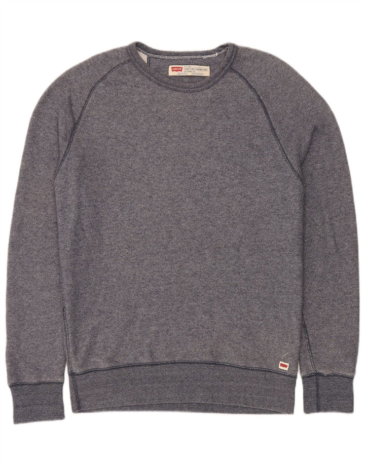 Levi's Felpa da uomo con vestibilità standard, maglione piccolo, in cotone screziato blu navy