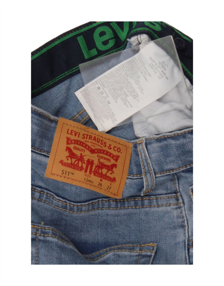LEVI'S Jeans 511 slim effetto consumato per ragazzi 11-12 anni W26 L27 cotone blu