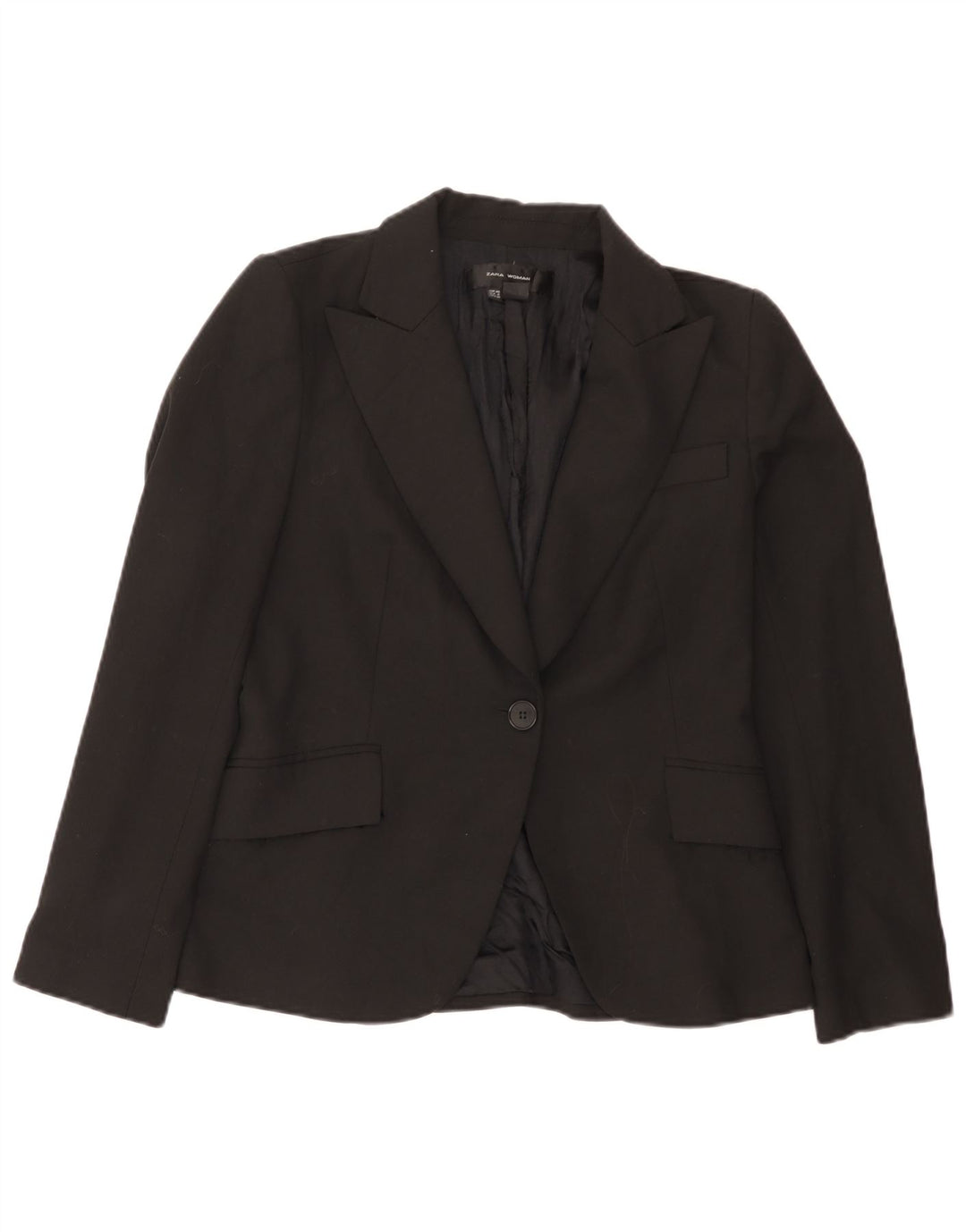 Giacca blazer a 1 bottone da donna Zara EU 40 poliestere nero medio