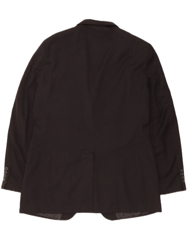 DOCKERS Giacca blazer da uomo a 2 bottoni UK 42 XL Poliestere nero