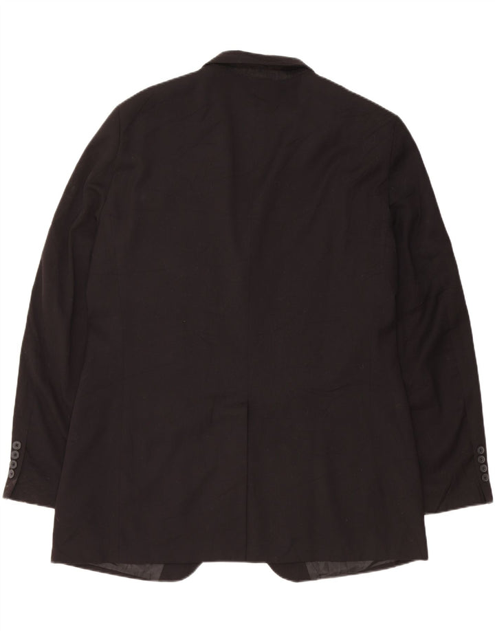 DOCKERS Giacca blazer da uomo a 2 bottoni UK 42 XL Poliestere nero