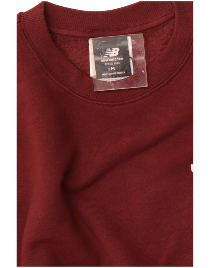 NEW BALANCE Felpa da uomo maglione medio bordeaux in cotone