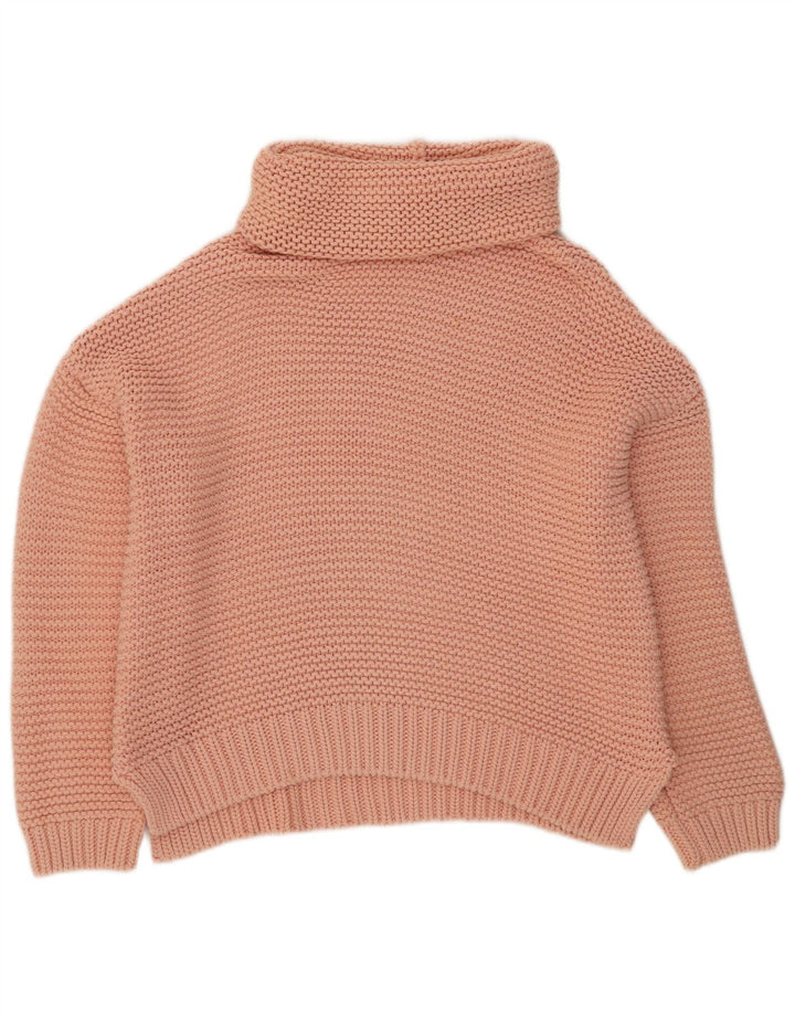 Maglione maglione oversize con collo alto da donna Zara UK 10 piccolo cotone rosa