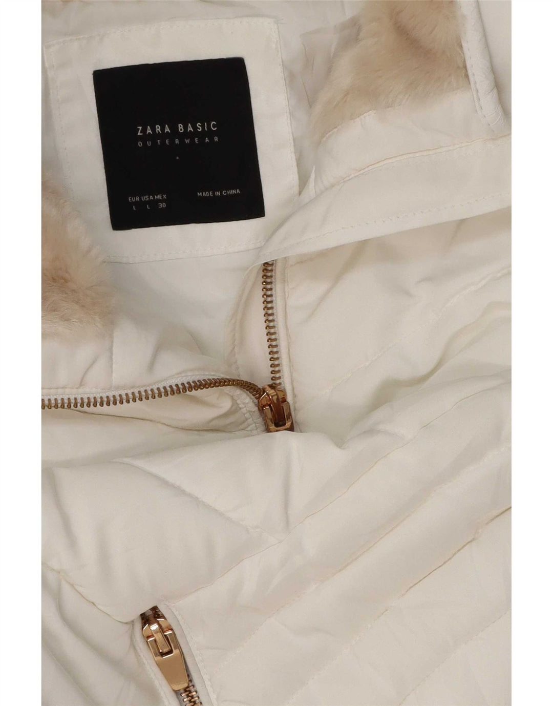 Giacca imbottita Zara da donna UK 14 grande bianca