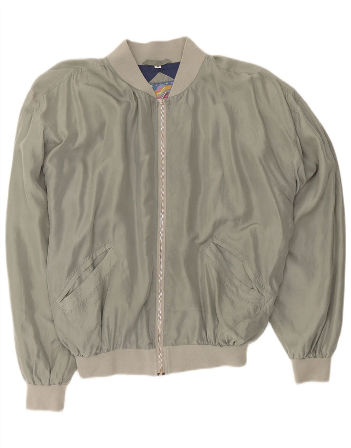 Giacca bomber da uomo Manhattan UK 38 Seta grigio medio