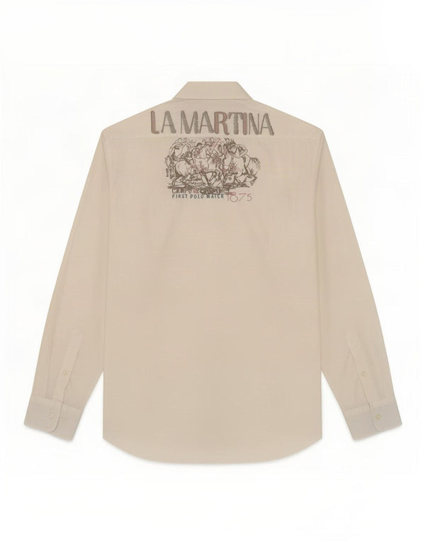 Camicia grafica da uomo La Martina Large bianca