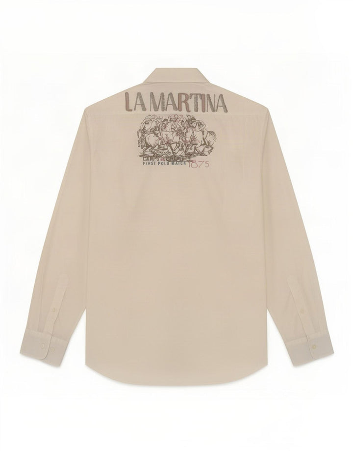 Camicia grafica da uomo La Martina Large bianca