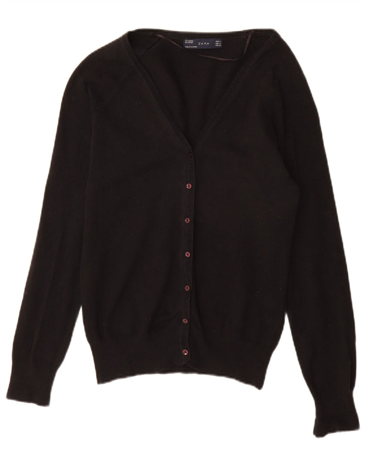 Maglione cardigan da donna Zara UK 12 cotone nero medio