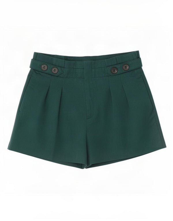 Zara Womens High Rise Casual Shorts Large W32 Green Polyester