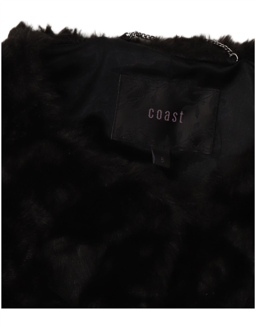 Giubbotto bomber in pelliccia sintetica corta da donna Coast UK 8 piccolo nero