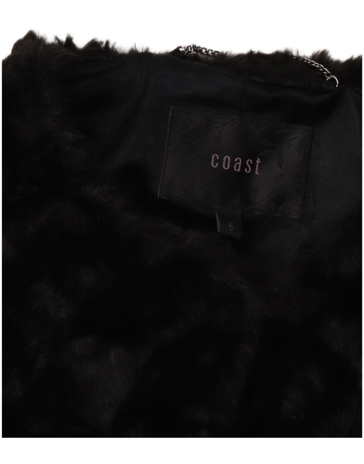 Giubbotto bomber in pelliccia sintetica corta da donna Coast UK 8 piccolo nero